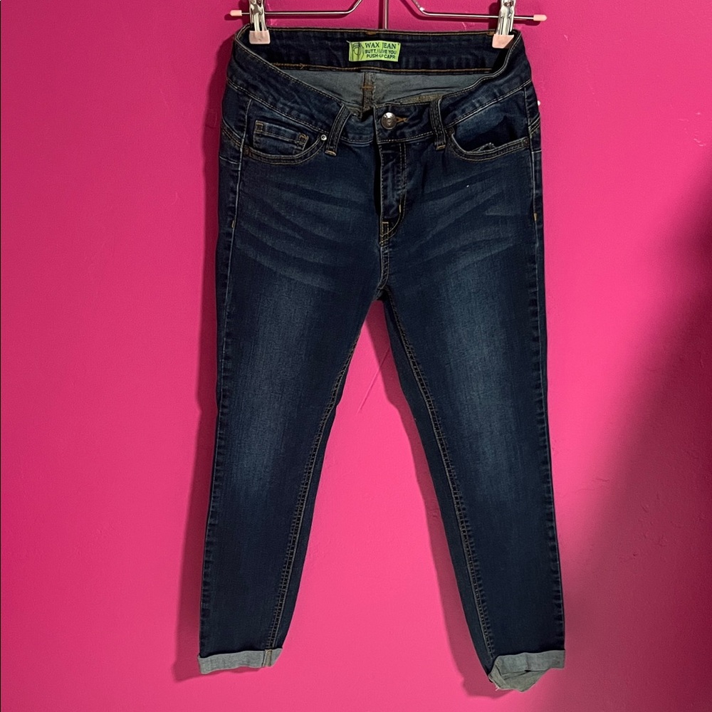 Wax Jean Dark Indigo Ankle Skinny Jeans